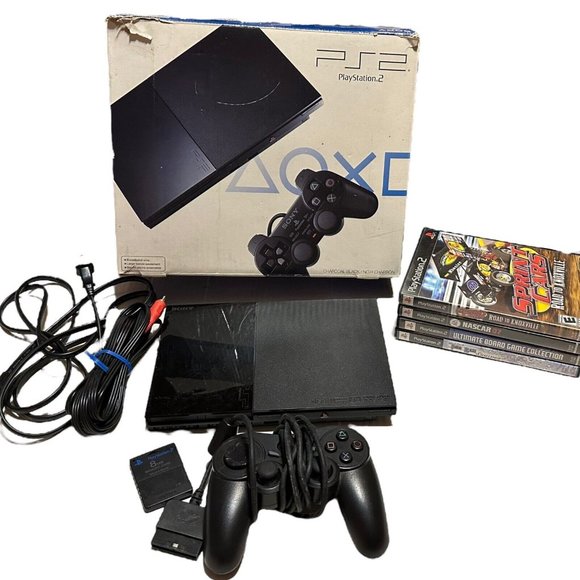 Sony Other - SONY PS2 PLAYSTATION 2 SLIM SCPH-90001 VIDEO GAME CONSOLE IN BOX BUNDLE